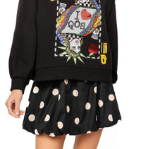 QUEEN OF SPARKLES New York City Queen Card Mock Neck Sweatshirt in black - women's sweater - detail view