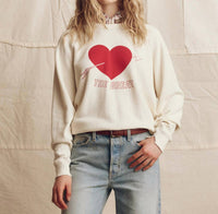 THE GREAT. College Sweatshirt in heart graphic - women's top