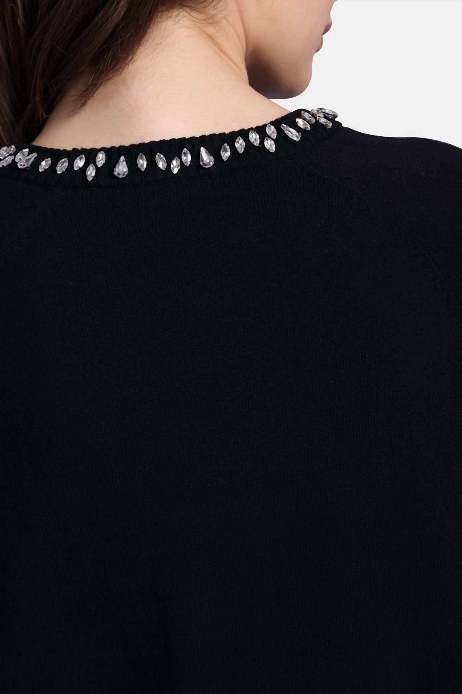 Minnie Rose - Cotton Cashmere Raglan Crew Jewel Neck Top