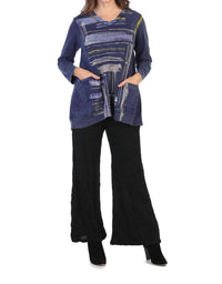Jess & Jane - Linear Mineral Washed Patch Pocket Cotton Tunic