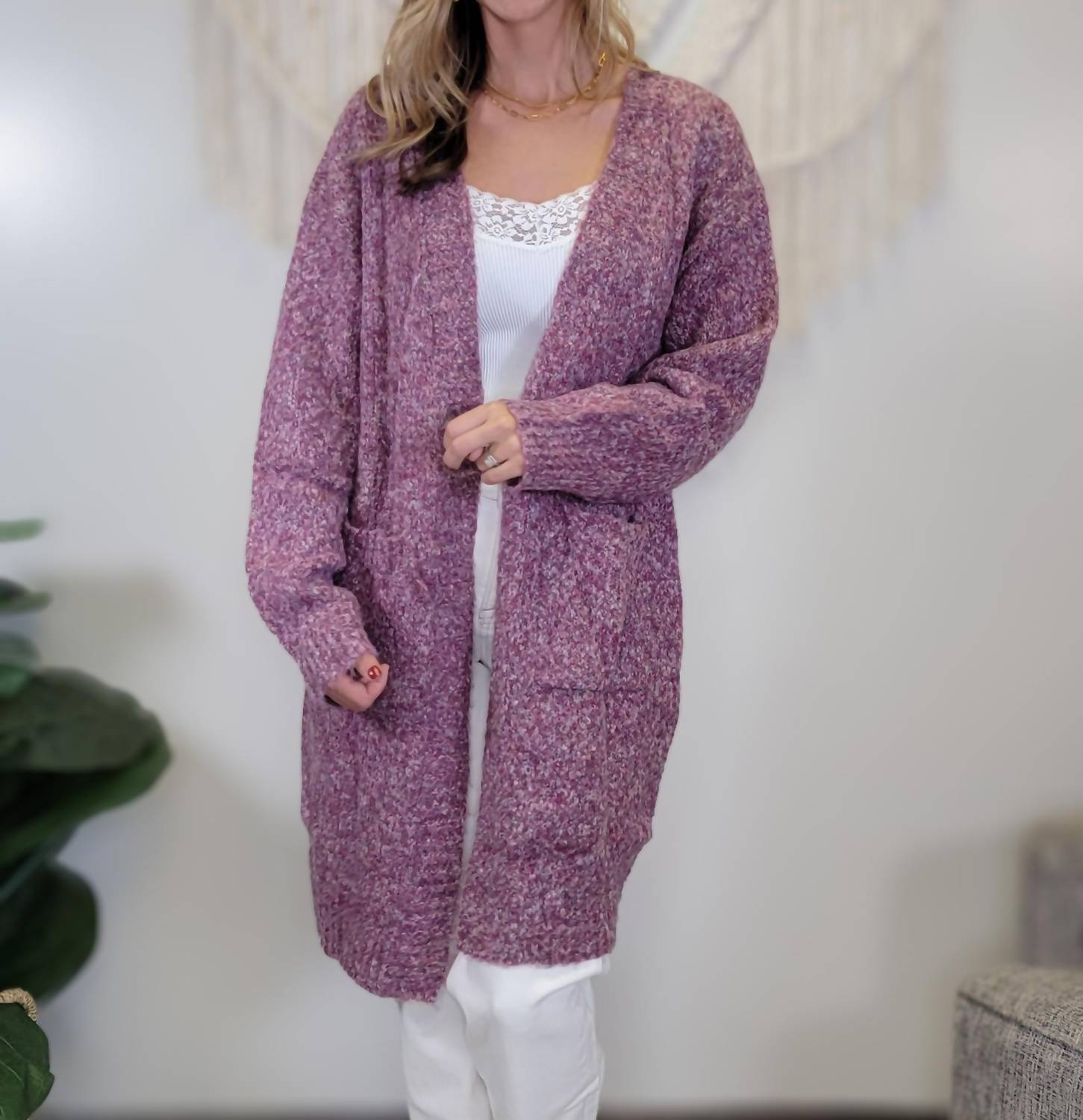 GILLI Allison Cardigan in purple - women's cardigan - view 4