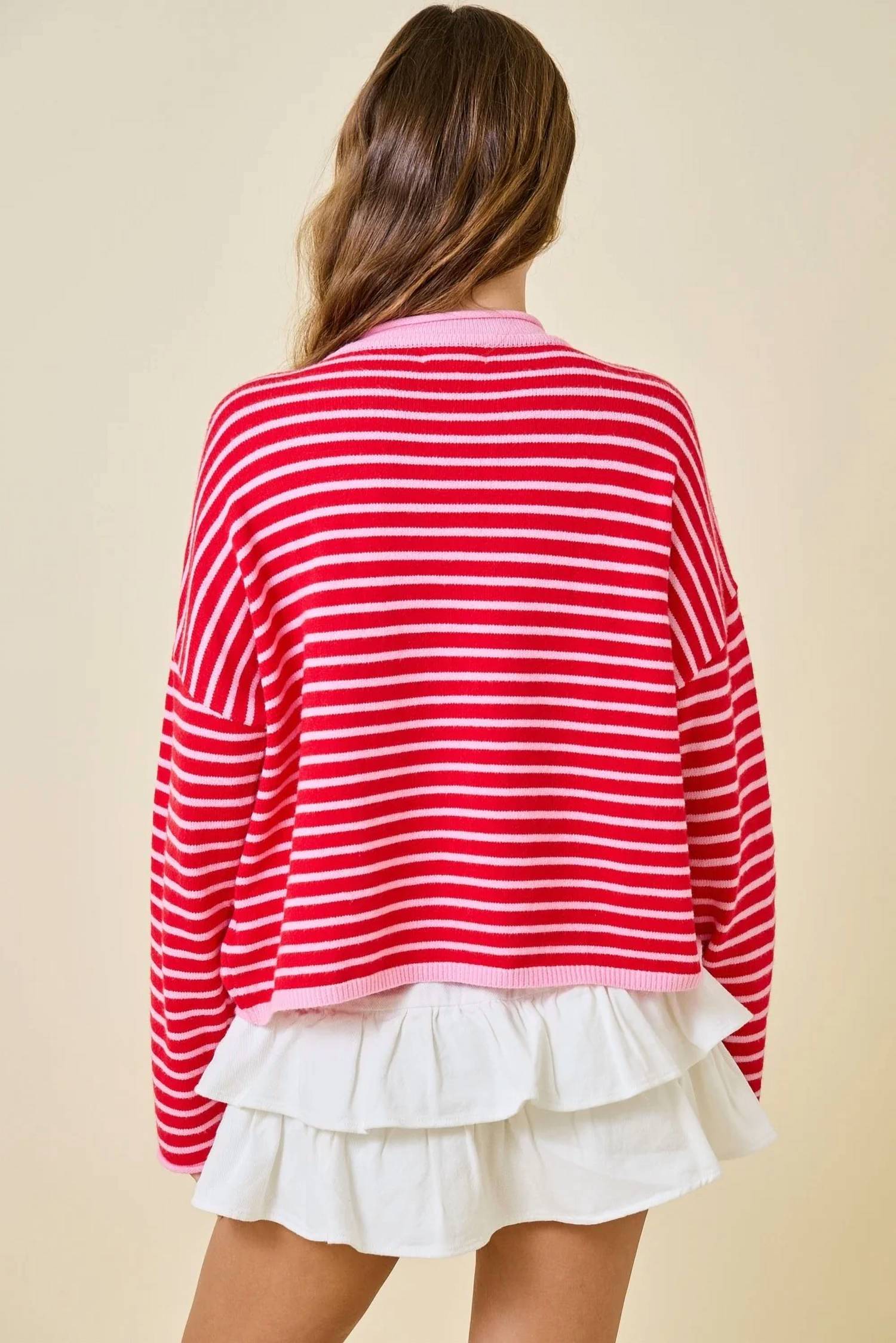 Day + Moon - Stripes Cardigan Top