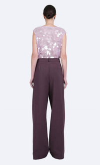 Nonchalant Label Monroe High-waisted Trouser Pant in plum - women's pants - alternate view
