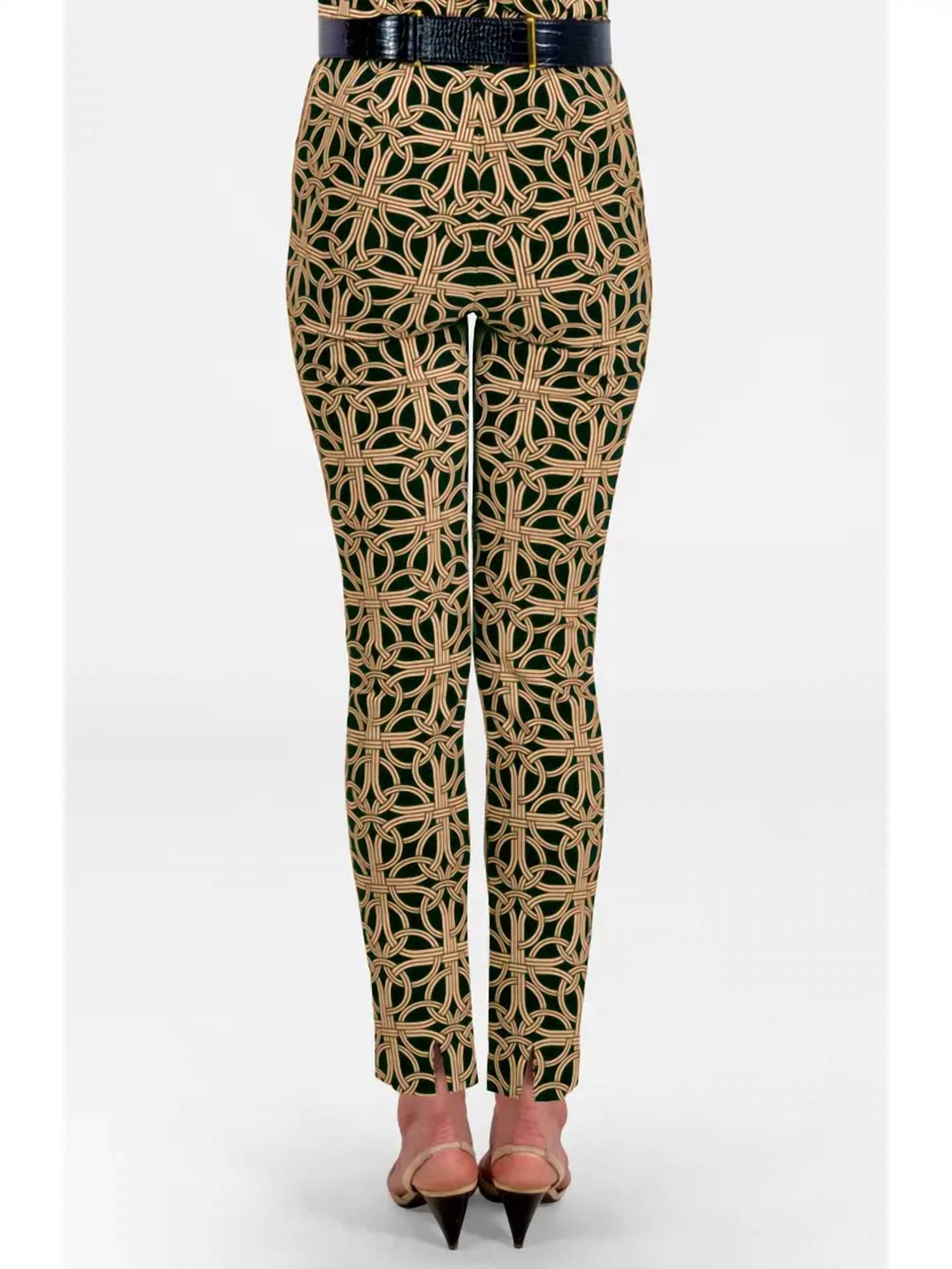 GRETCHEN SCOTT Ring Toss Gripeless Pull On Pant in black tan - women's pants - alternate view
