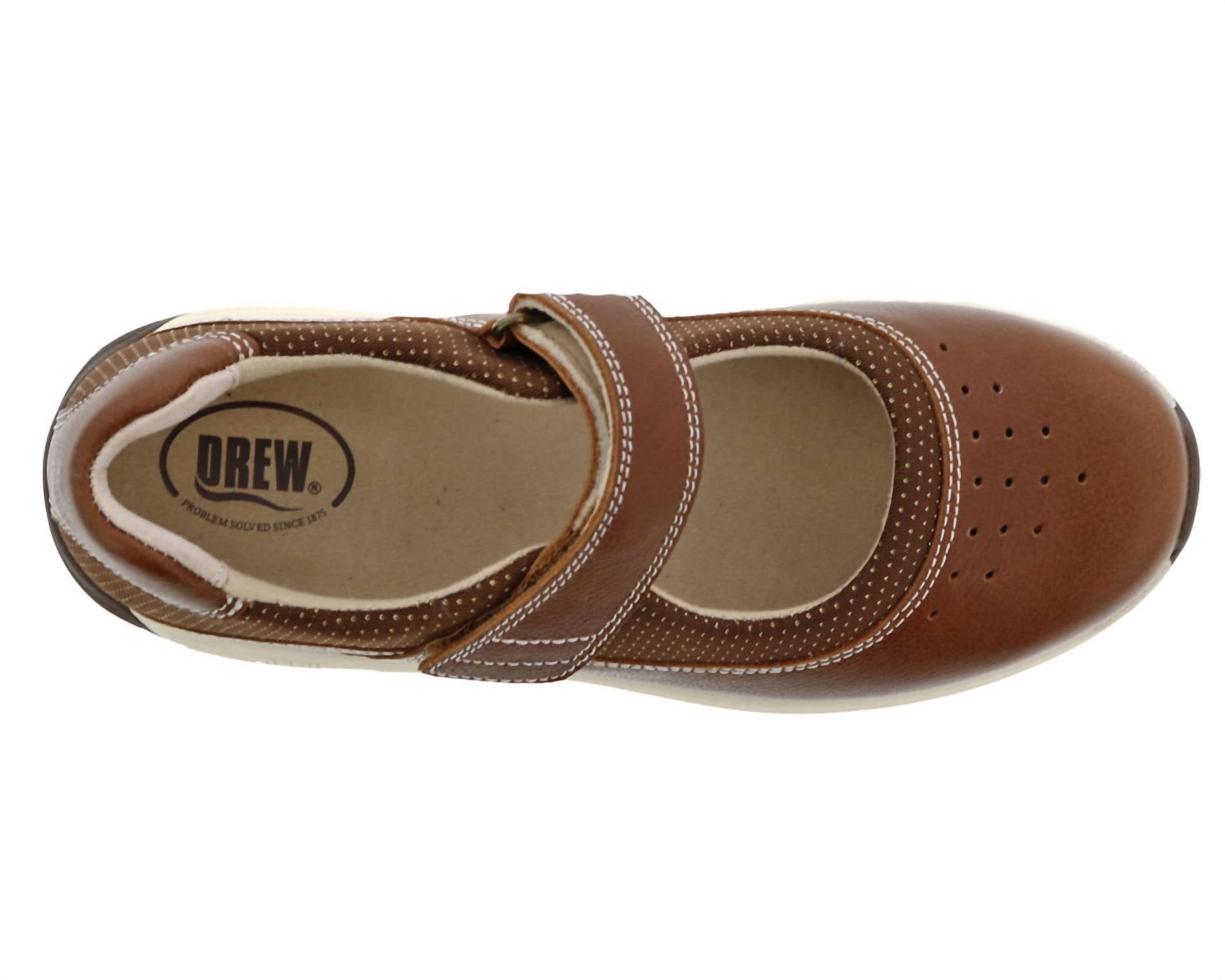 DREW Women's Trust Shoe in camel leather - women's flats - alternate view