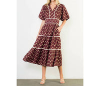 Thml - Puff Sleeve Tiered Print Dress