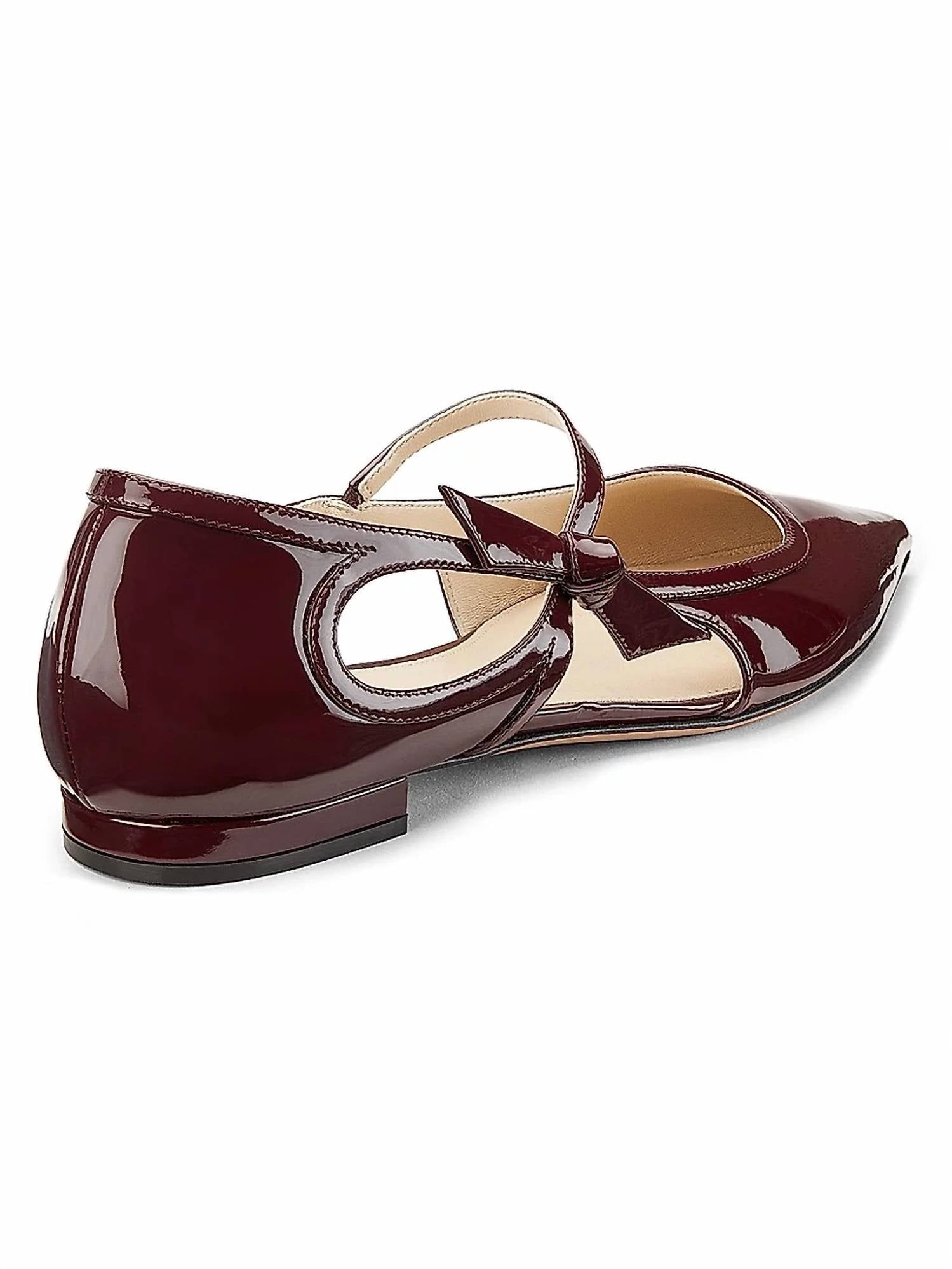 ALEXANDRE BIRMAN Women's Vernice Puff Flats in cherry lacquer - women's flats - alternate view