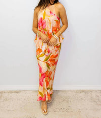 Sunday Edition - Tropical Floral Halter Dress