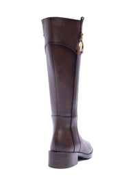 Andrea Women's Knee-high Boots in dark brown - women's shoe - detail view