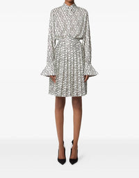 Nina Ricci - All Over Logo Pleated Mini Skirt