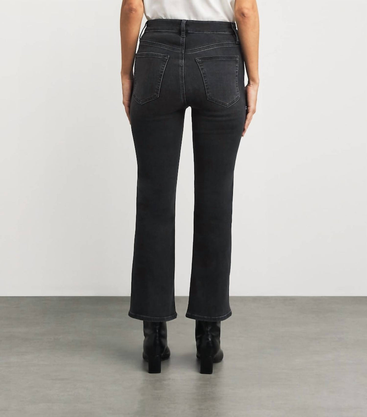 FRAME Women's The Reboot Boot Cut Pants in black - women's pants - detail view