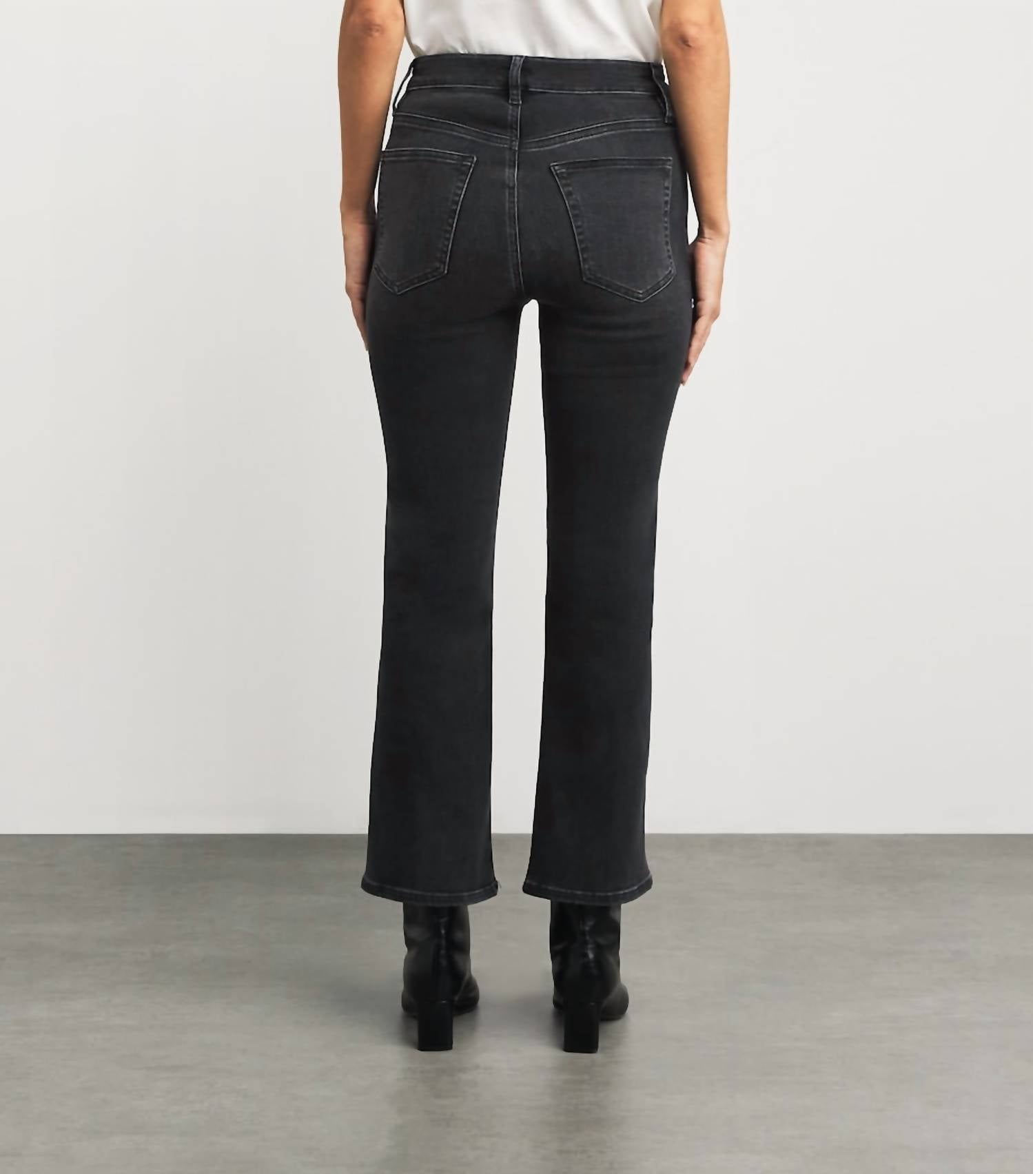 FRAME Women's The Reboot Boot Cut Pants in black - women's pants - detail view