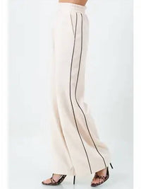 Whiteroom+Cactus - Contrast Piping Detailed Wide Leg Trousers