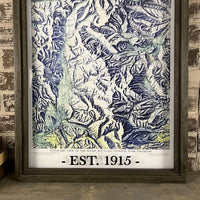 Second Chance Art & Accessories - Rocky Mountain National Park Vintage Framed Map