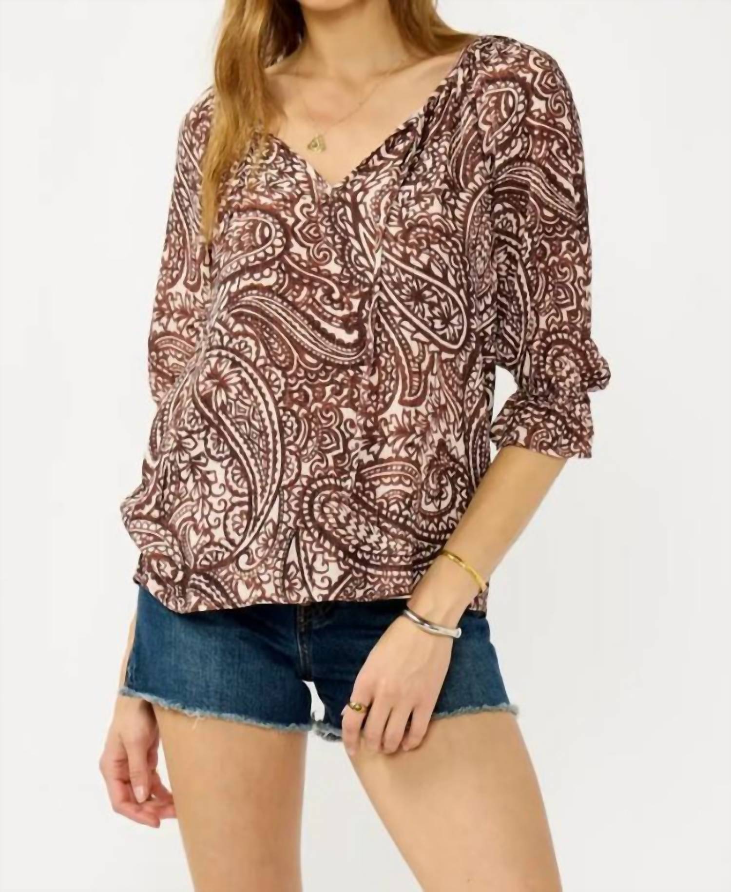 Mint Exclusives - Smocked Split Neck Blouse