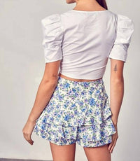 Do+Be - Puff Sleeve Ruched Front Top