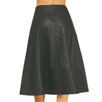PINCH Tiered Leather A-line Skirt in black - women's skirt - view 4