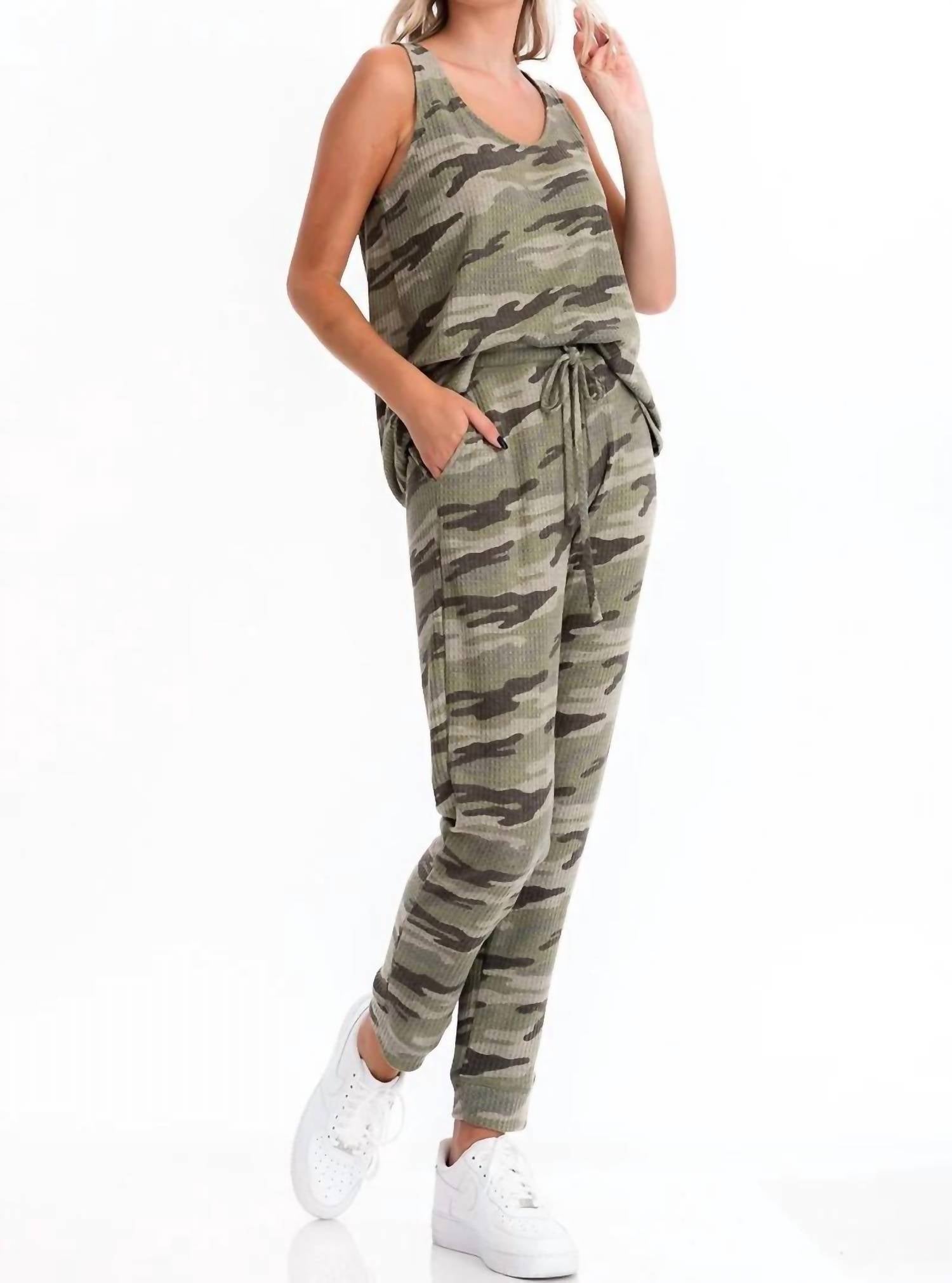 Cy Fashion - Camo Ribbed Knit Lounge Set