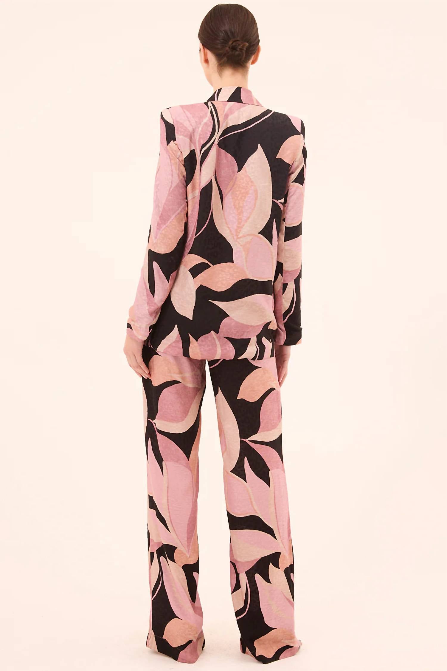 Misa Los Angeles Cher Pants in moody abstract flora jacquard - women's pants - alternate view