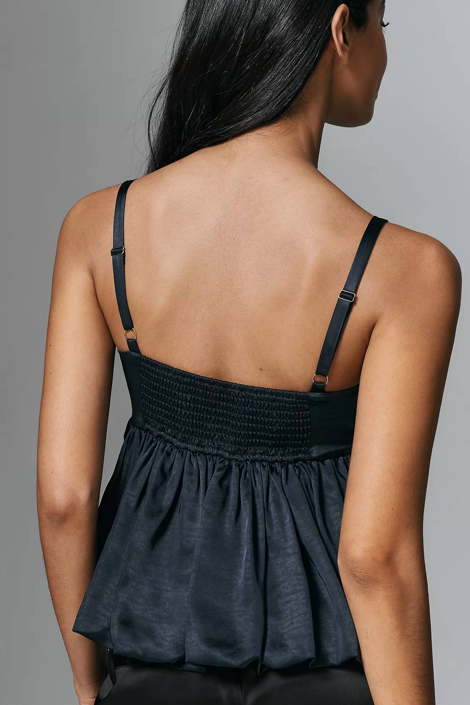 En Saison Nala Bubble Tank Top in black - women's tank top - alternate view