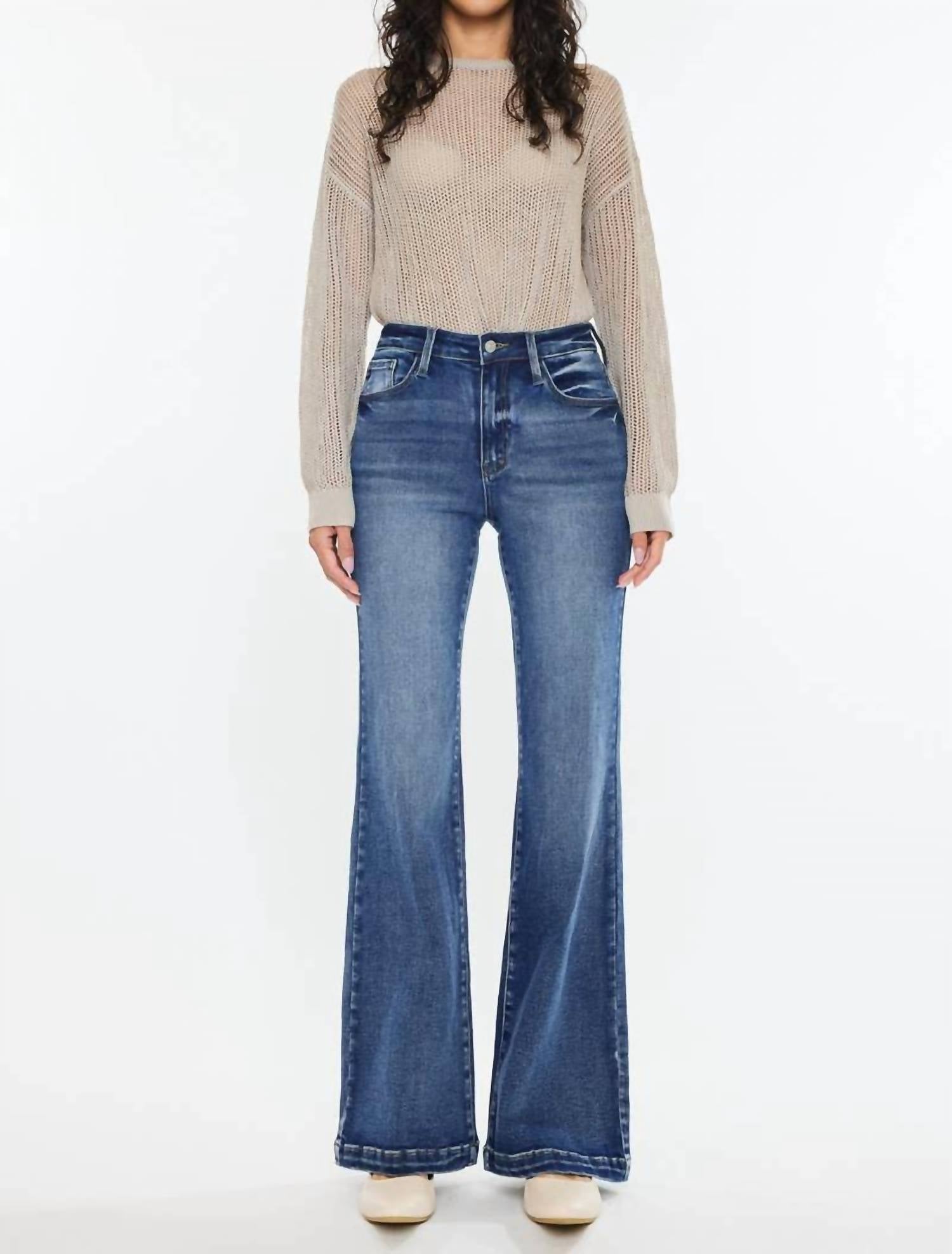 Kancan - High Rise Wide Leg Flare Jeans