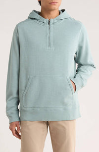 TOMMY BAHAMA Cirrus Breeze Half Zip Hoodie in dark alpine - men's shirt