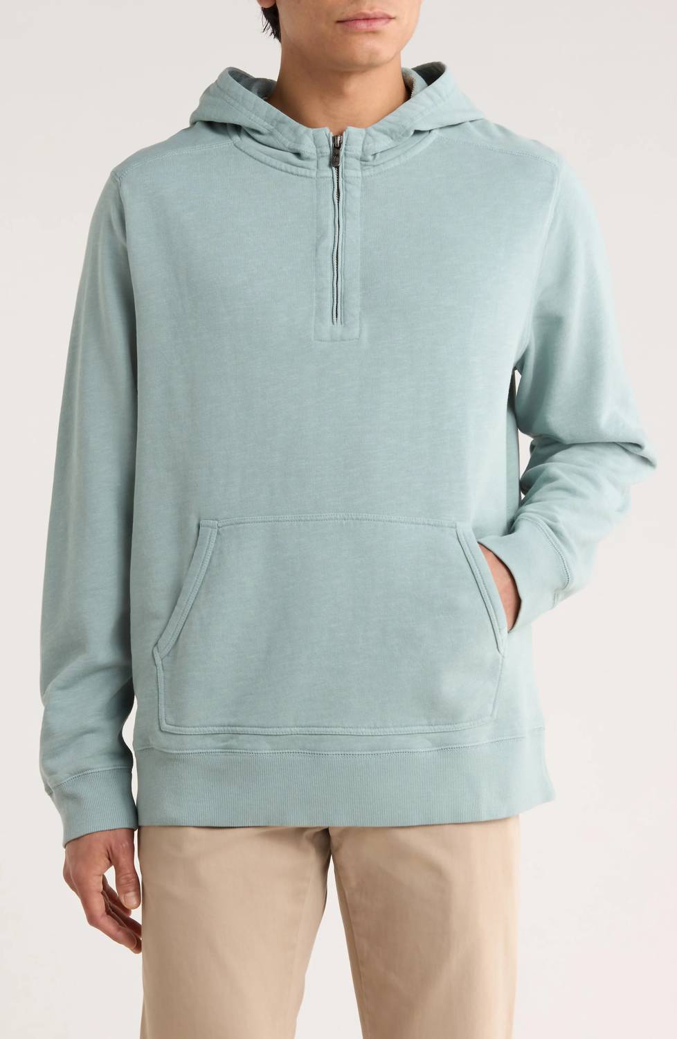 TOMMY BAHAMA Cirrus Breeze Half Zip Hoodie in dark alpine - men's shirt
