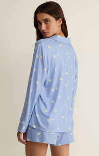 Z Supply Snuggle PJ Top in ice blue - women's intimate - alternate view
