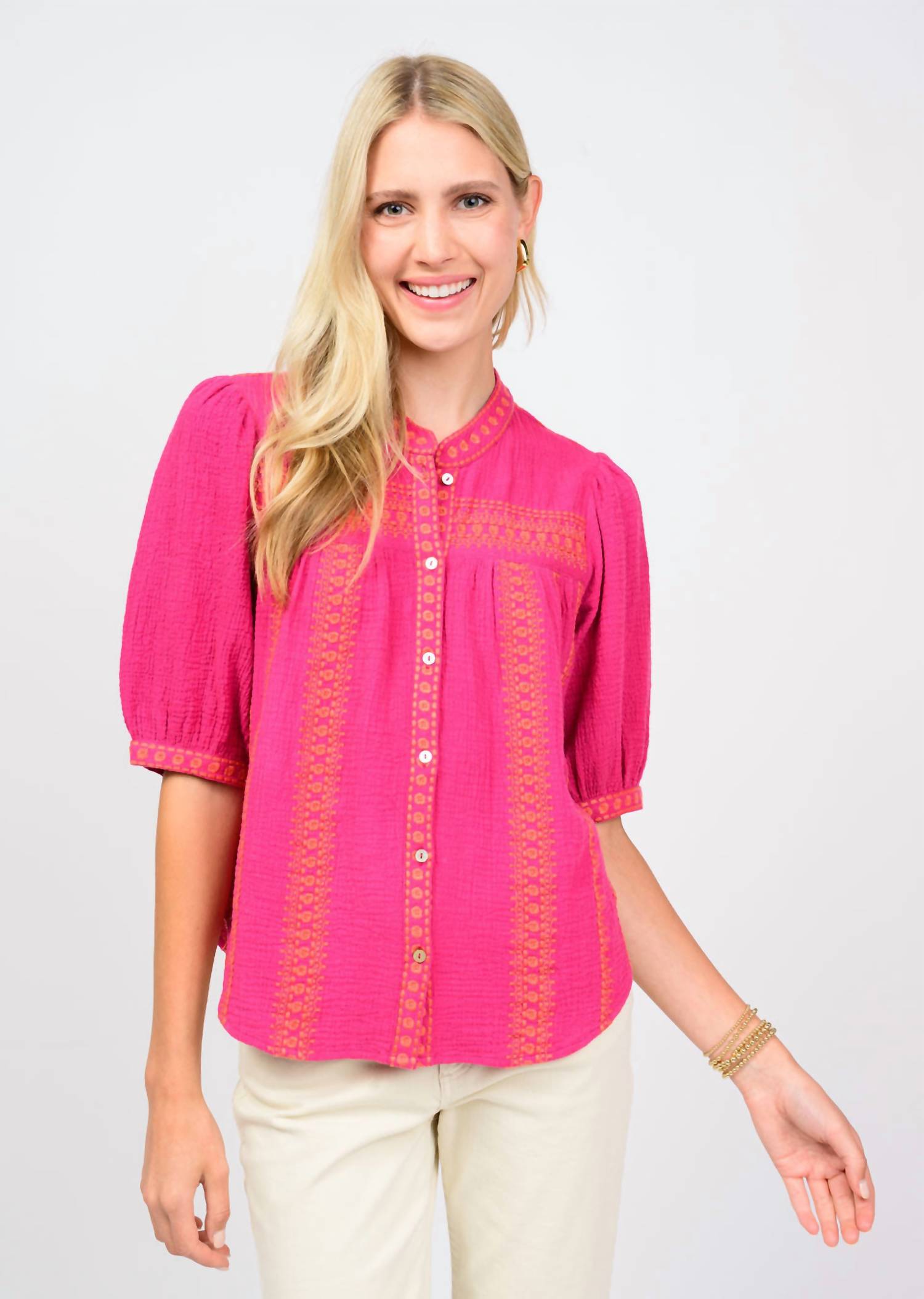 Ivy Jane - Heavily Embroidered Gauze Top