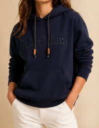 Maxmara - Pre-loved Women's Agre Logo Cotton-Blend Jersey Hoodie