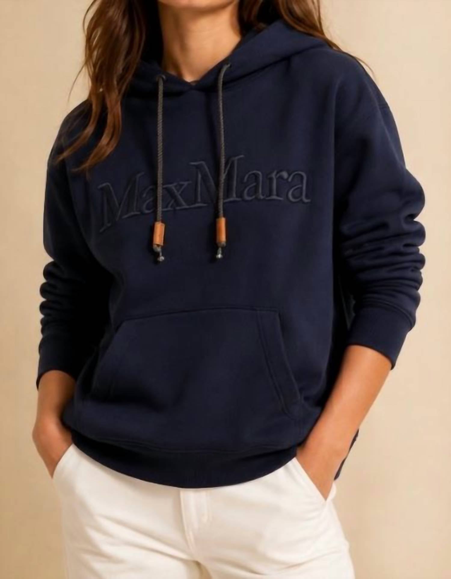 Maxmara - Pre-loved Women's Agre Logo Cotton-Blend Jersey Hoodie