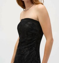 Joseph Ribkoff - Foiled Strapless Sheath Dress