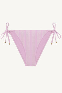 Vitamin A Elle Tie Side Bikini Bottom in orchid shiny stripe - women's swimwear - alternate view