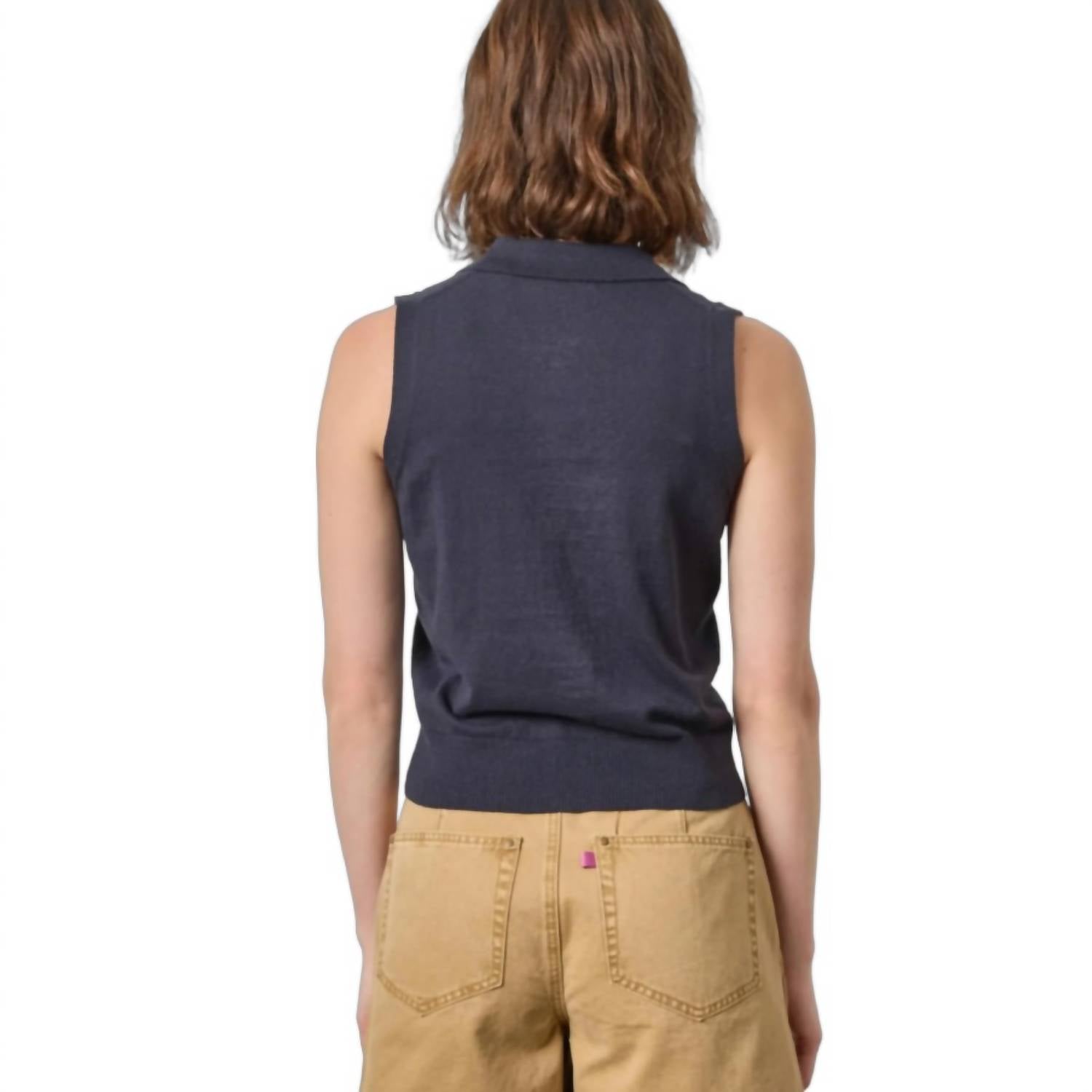 Lilla P - Sleeveless Polo Sweater Tank