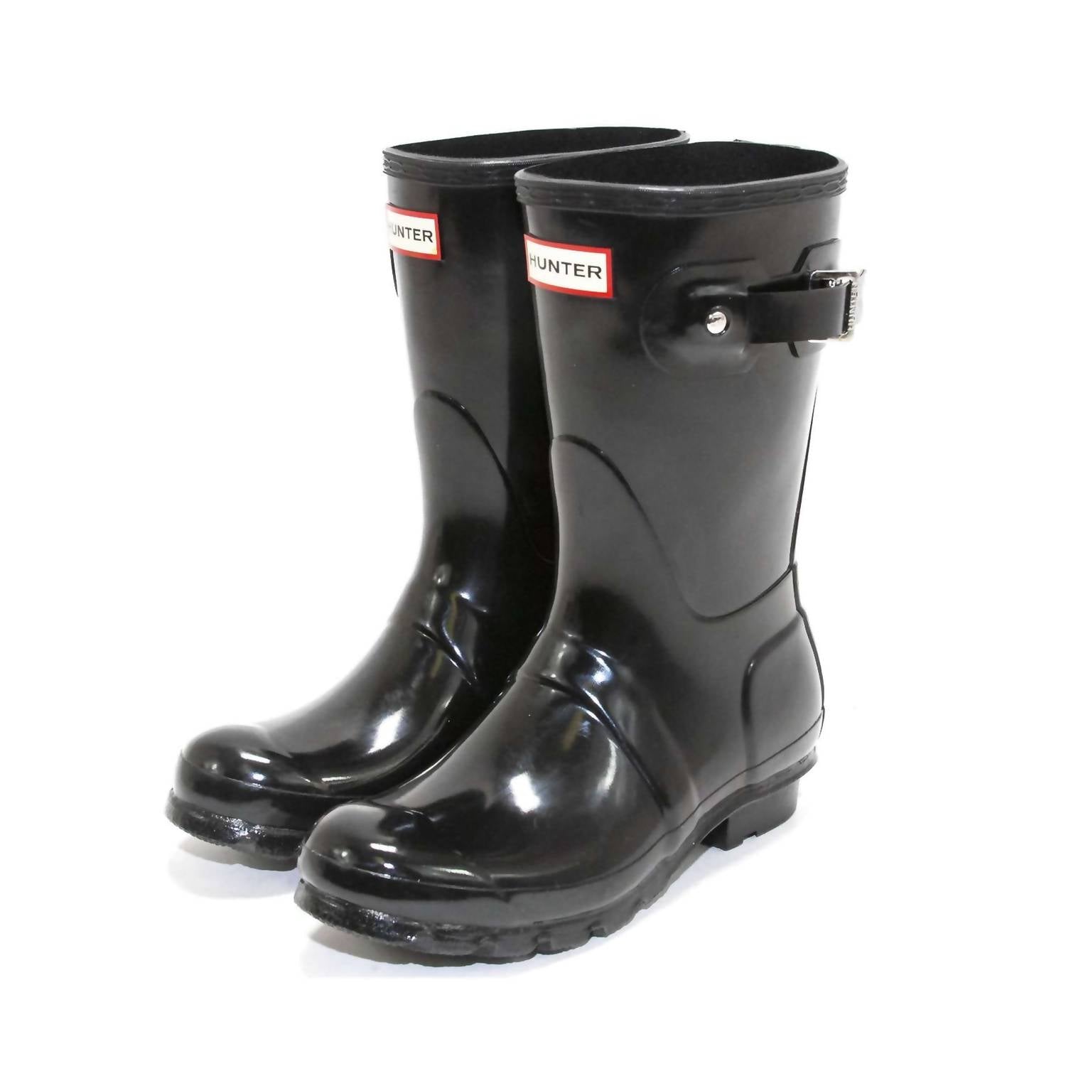 HUNTER Women's Original Short Gloss Rain Boots in black - women's shoe