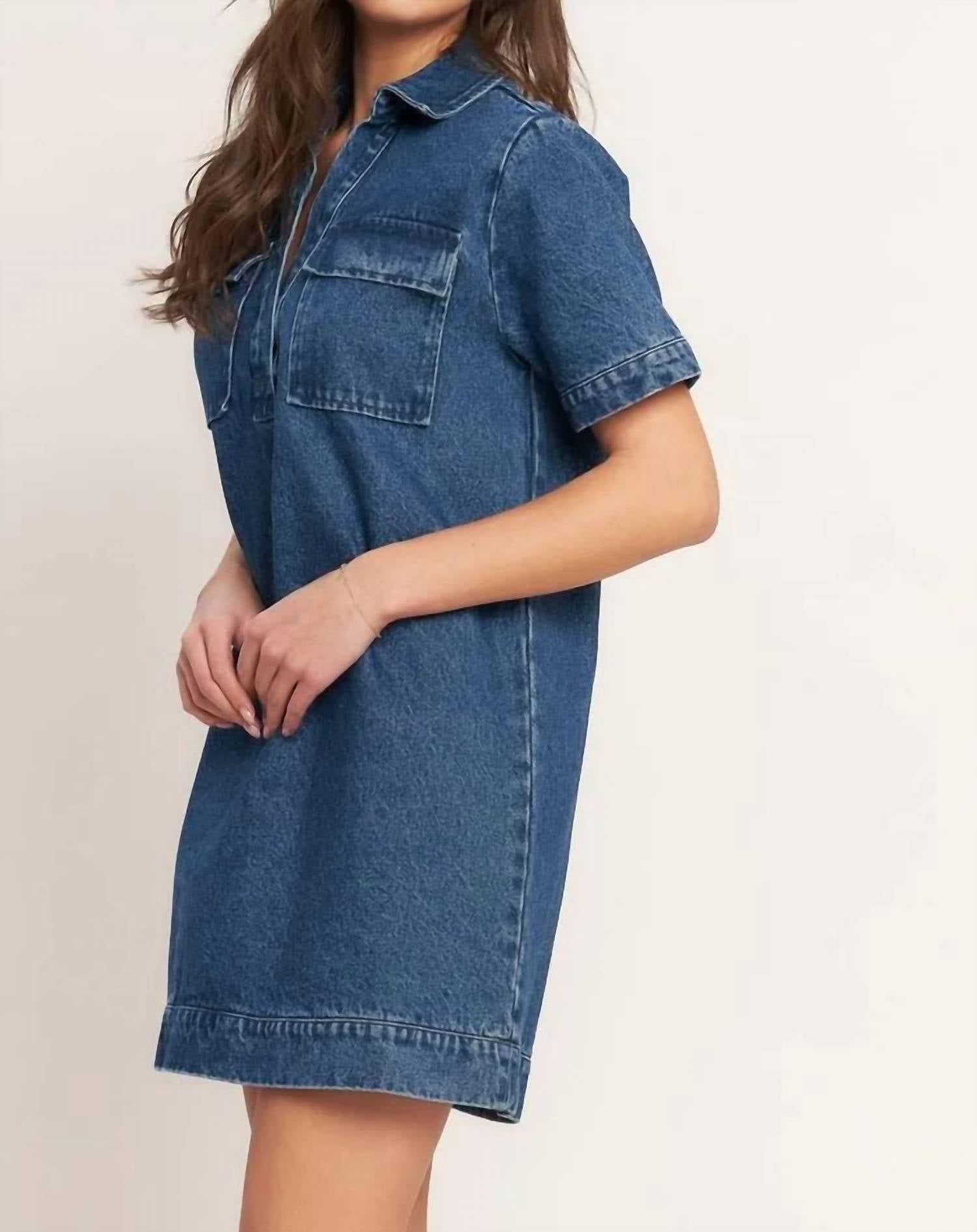 Flying Tomato - Canvas Denim Mini Dress