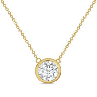 Diana M Jewels - Lab-grown Round-cut 8.00 Ct Diamond Bezel Pendant Necklace
