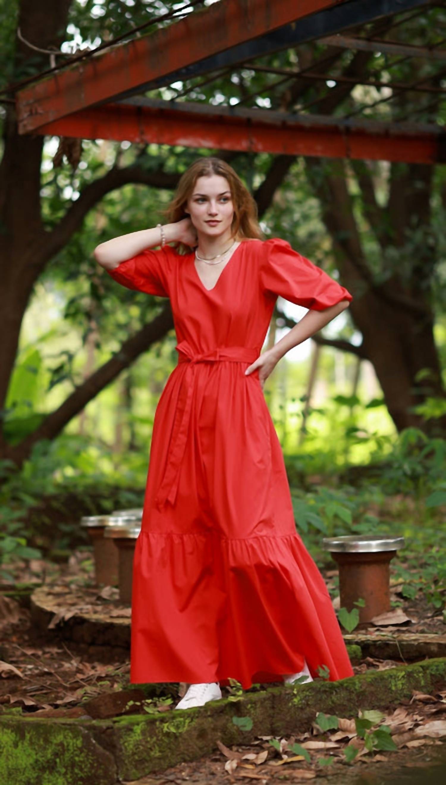 Maude Vivante - Melina V Neck Tiered Dress
