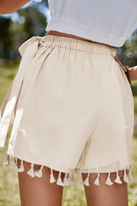 Little Daisy Closet - Tassel Trim Wrap Knot Side Bohemian Style Mini Skort