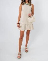 Heyson - Reese Linen Pleat Hem Mini Dress