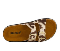 Andrea - Women's Cowhide Print Footbed Sandals