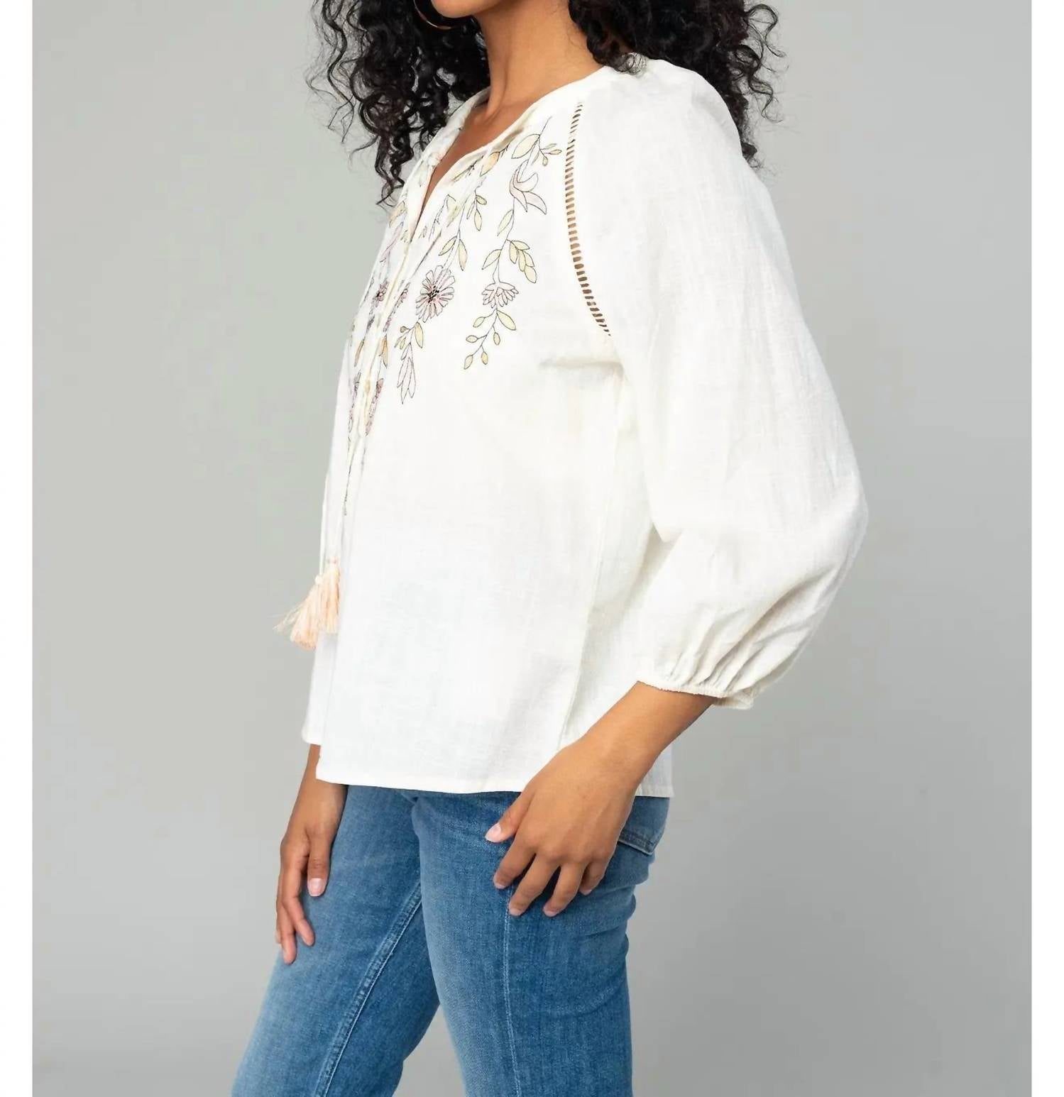 Lovestitch - Verbena Floral Embroidered Blouse
