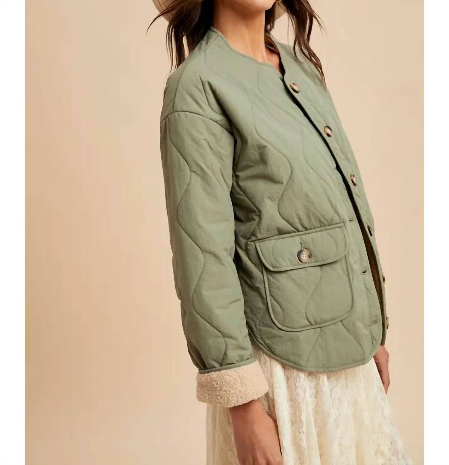 In-Loom - Quilted sherpa lined puffer jacket