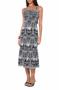 Adelyn Rae - Evangeline Scallop Embroidery Midi Dress