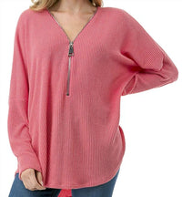 Ariella - Dolman Sleeve Zipper Top