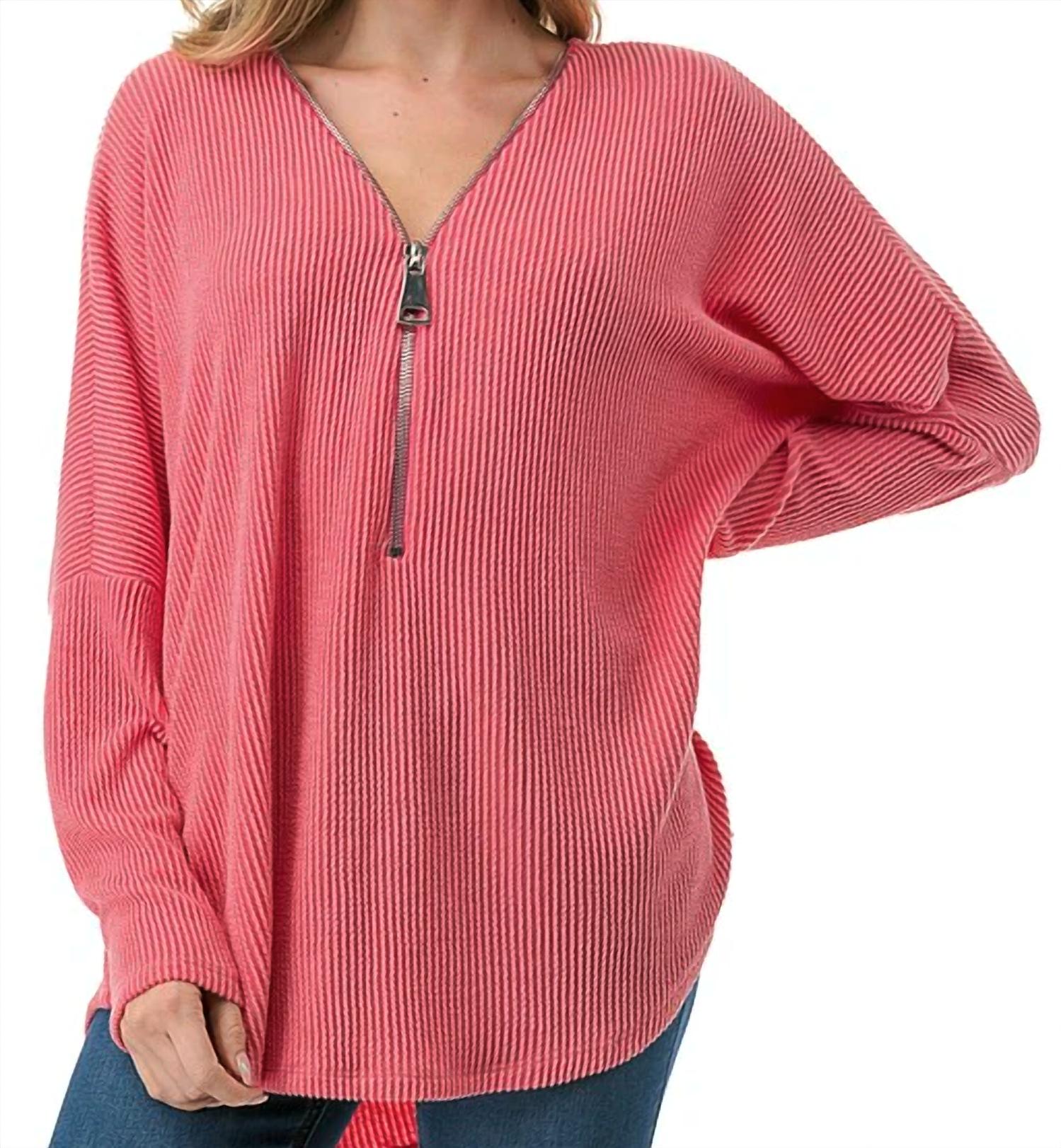 Ariella - Dolman Sleeve Zipper Top