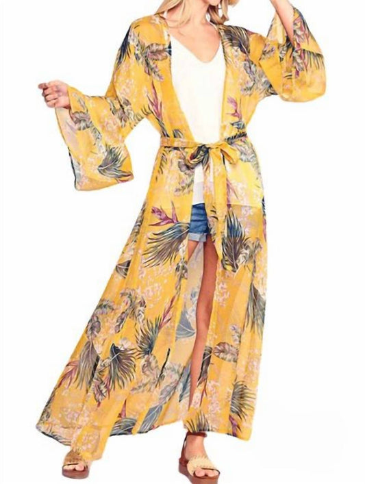 Gigio - Miranda Tropical Print Chiffon Maxi Kimono
