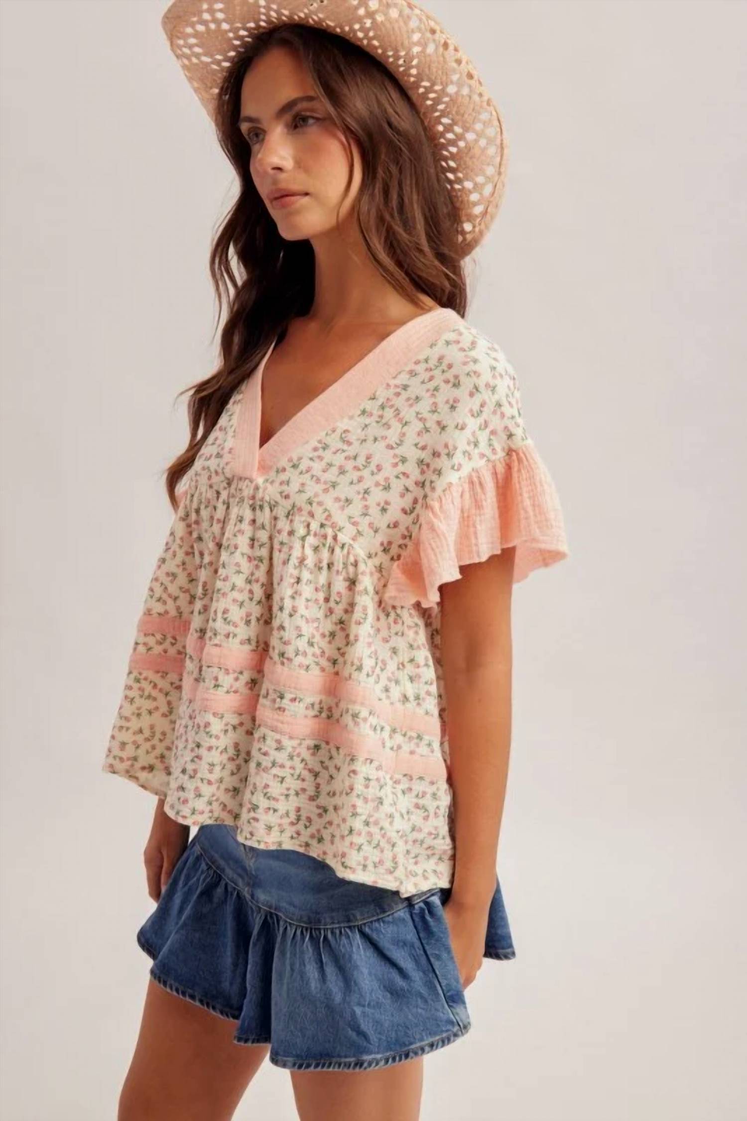 Hem & Thread - Ditsy Floral Babydoll Top