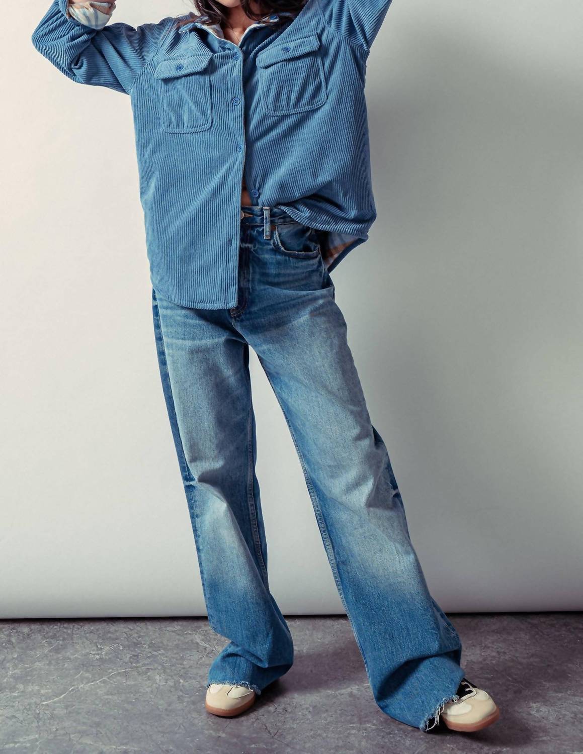 Urban Daizy - Corduroy Flannel Lined Reversible Shacket