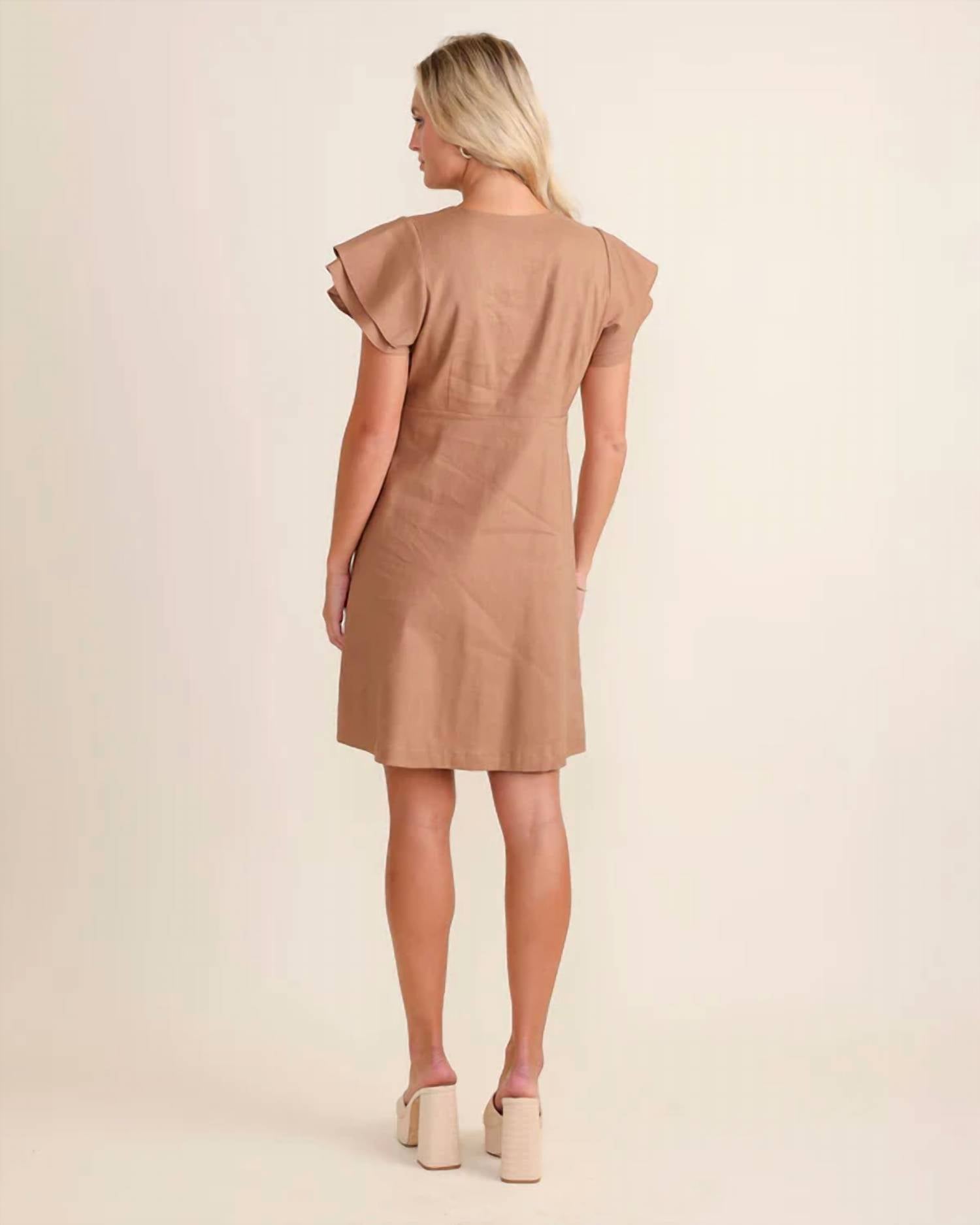 S'edge Bennet Mini Dress in dune - women's dress - alternate view